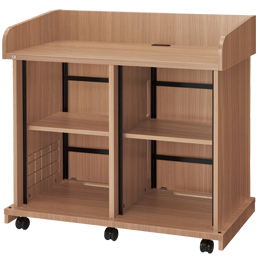 AVキャビネット完成品/レクチャー卓/EIA32U/スタンダード天板/60φキャスター/ウッド/扉なし