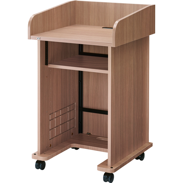 AVキャビネット完成品/演台タイプ/EIA3U/スタンダード天板/足入れあり/60φキャスター/ウッド/扉なし