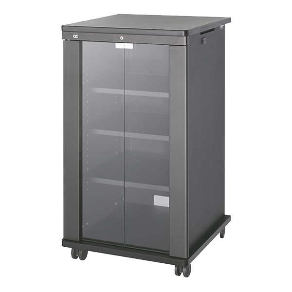 AVキャビネット/ノーマルキャビネット1000タイプ/棚板/60φキャスター/ブラック/ガラス扉