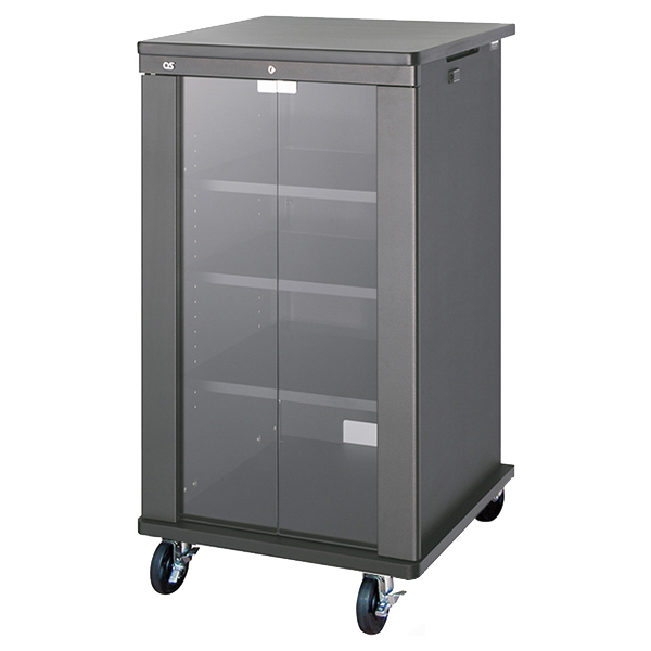 AVキャビネット/ノーマルキャビネット1000タイプ/棚板/100φキャスター/ブラック/ガラス扉