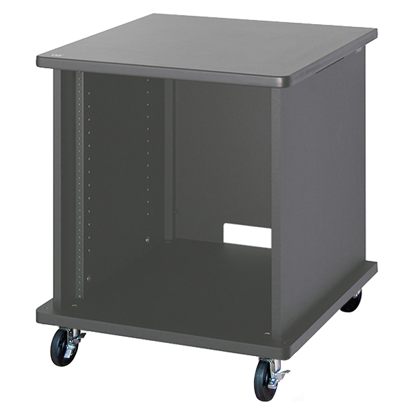 AVキャビネット/EIA11U/100φキャスター/ブラック/扉なし