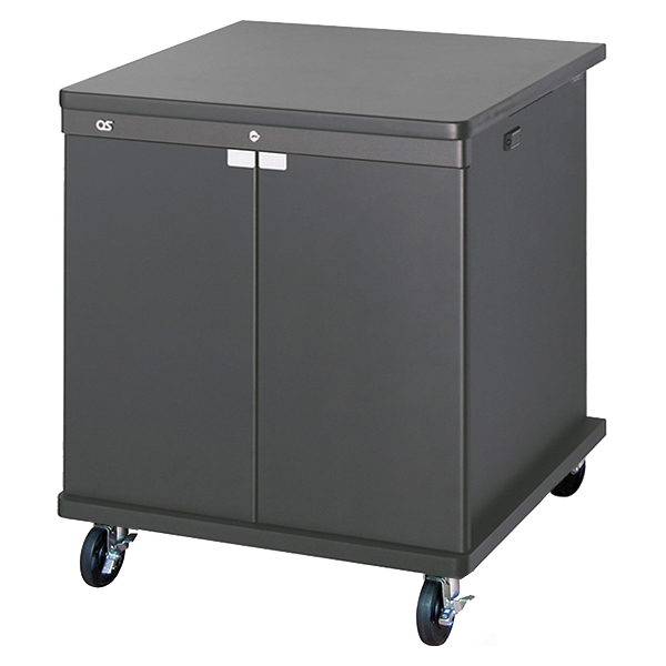 AVキャビネット/EIA11U/100φキャスター/ブラック/木扉