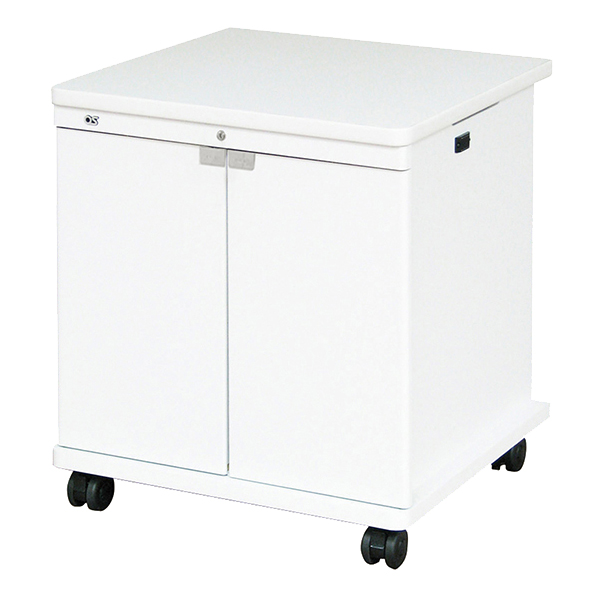 AVキャビネット/EIA11U/60φキャスター/ホワイト/木扉