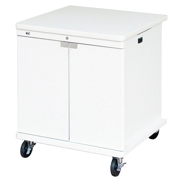 AVキャビネット/EIA11U/100φキャスター/ホワイト/木扉