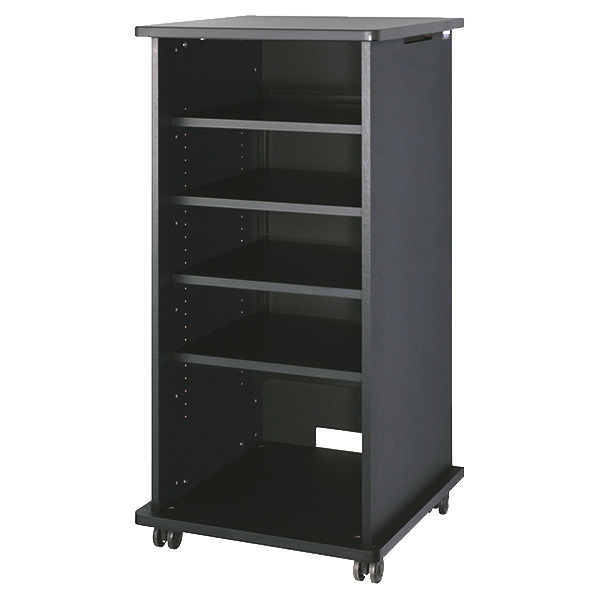 AVキャビネット/ノーマルキャビネット1200タイプ/棚板/60φキャスター/ブラック/扉なし