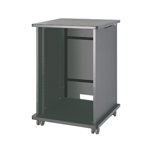 AVキャビネット/EIA16U/60φキャスター/ブラック/扉なし