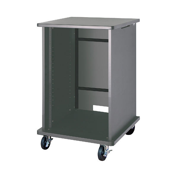 AVキャビネット/EIA16U/100φキャスター/ブラック/扉なし