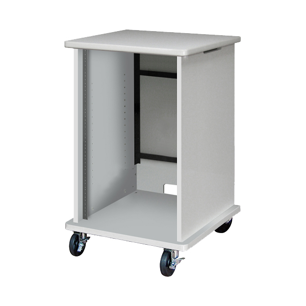 AVキャビネット/EIA16U/100φキャスター/ホワイト/扉なし