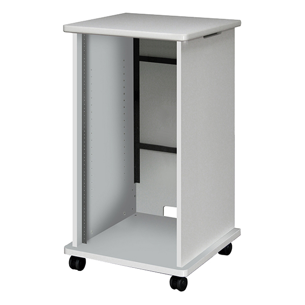 AVキャビネット/EIA19U/60φキャスター/ホワイト/扉なし