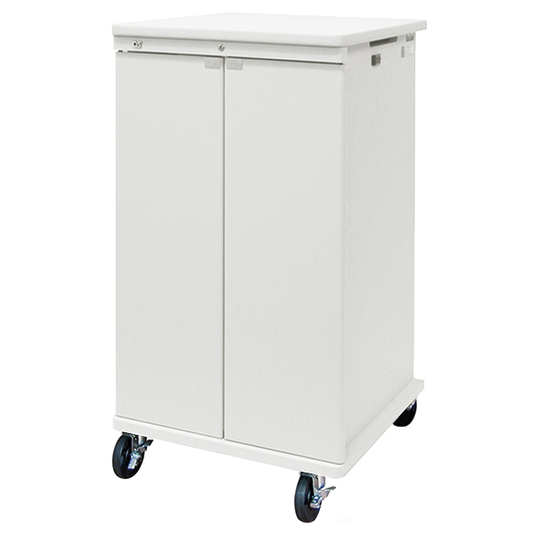 AVキャビネット/EIA19U/100φキャスター/ホワイト/木扉