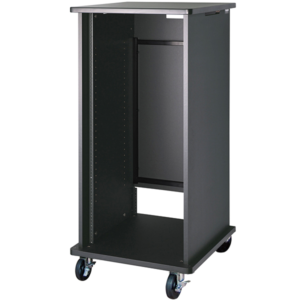 AVキャビネット/EIA23U/100φキャスター/ブラック/扉なし