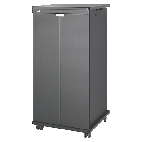 AVキャビネット/EIA23U/60φキャスター/ブラック/木扉