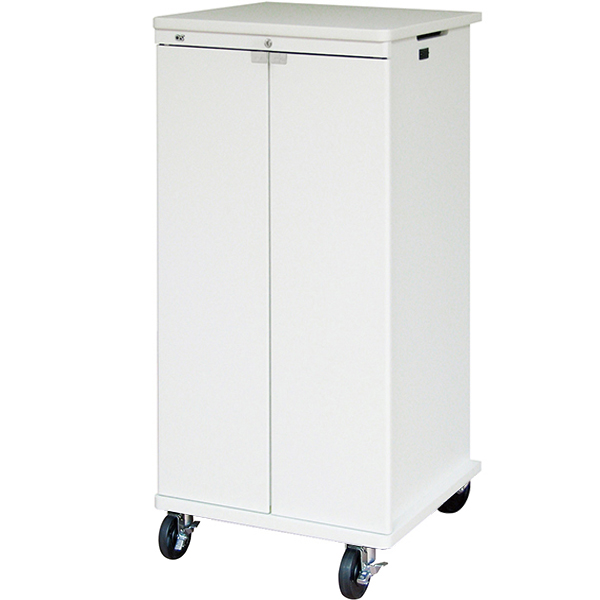 AVキャビネット/EIA23U/100φキャスター/ホワイト/木扉