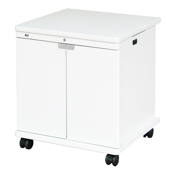 AVキャビネット/ノーマルキャビネット700タイプ/棚板/60φキャスター/ホワイト/木扉