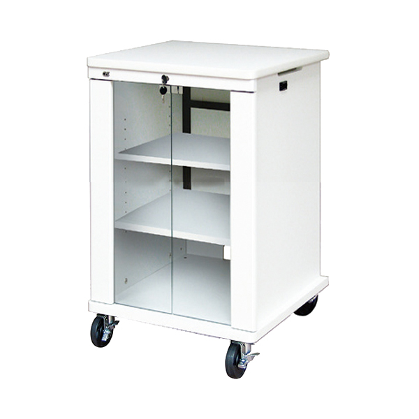 AVキャビネット/ノーマルキャビネット900タイプ/棚板/100φキャスター/ホワイト/ガラス扉