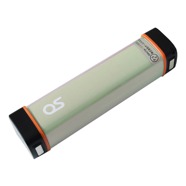 防水LEDチャージャー バッテリー容量2500mAh/LED付/グリーン