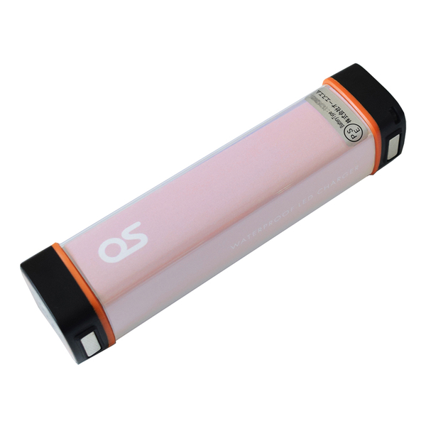 防水LEDチャージャー バッテリー容量2500mAh/LED付/ピンク