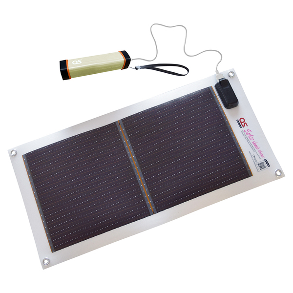 どこでも発電 ソーラーシートチャージャーセット 5.4Wタイプ/バッテリー容量2500mAh/LED付