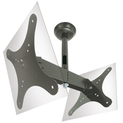 小型ディスプレイハンガー（両面ロングアタッチメント）/パイプEセット/ブラック