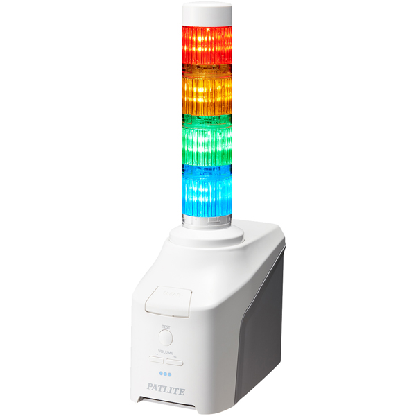 音声対応ネットワーク制御信号灯 直径40mm/4段/赤黄緑青/ACアダプタ付属