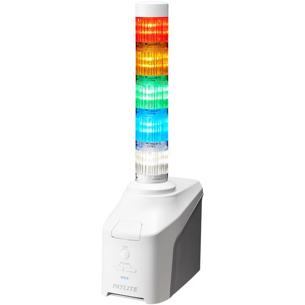 音声対応ネットワーク制御信号灯 直径40mm/5段/赤黄緑青白/ACアダプタ付属