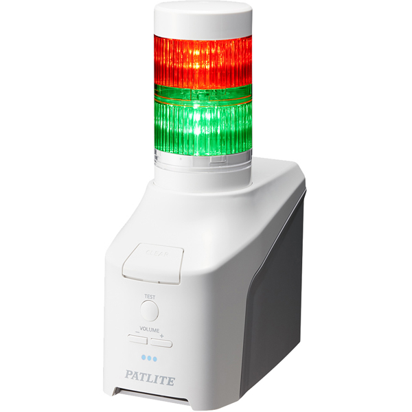 音声対応ネットワーク制御信号灯 直径60mm/2段/赤緑/デジタルIO搭載モデル/ACアダプタ付属