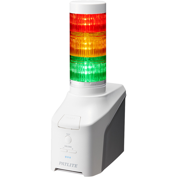 音声対応ネットワーク制御信号灯 直径60mm/3段/赤黄緑/ACアダプタなし