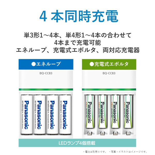 単3形単4形ニッケル水素電池専用ベーシック充電器