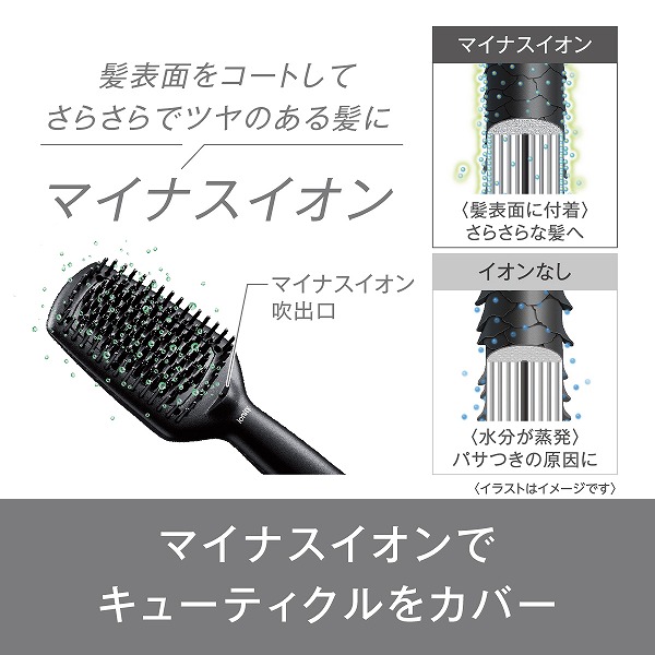 ブラシストレートアイロン イオニティ (黒)