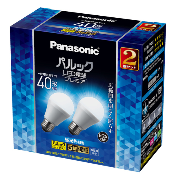 LED電球 プレミア 40W2P （昼光色相当）