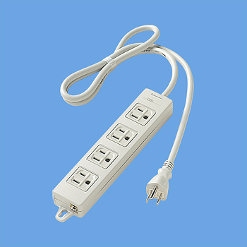 OAタップ（接地15A形）（4コ口・グレー）（1mコード付）（マグネット付）