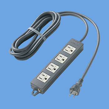 OAタップ(接地15A形)(4コ口・ブラック)(3mコード付)(マグネット付)