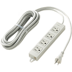 OAタップ（接地15A形）（4コ口・グレー）（5mコード付）（マグネット付）