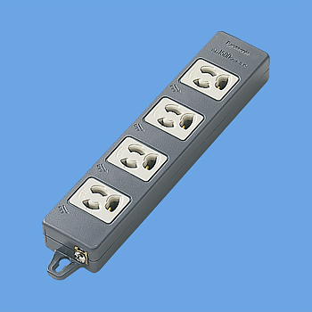 OAタップ(接地15A抜け止め形)(4コ口・ブラック)(マグネット付)・適用コード3心ビニルキャブタイヤ丸形コード(VCTF)2.0m平方メートル