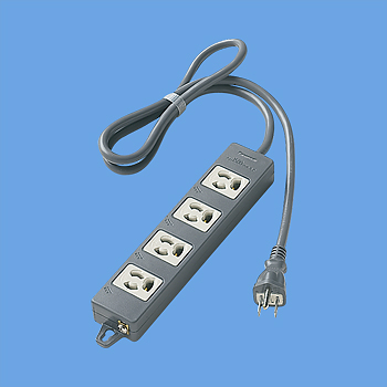 OAタップ(接地15A抜け止め形)(4コ口・ブラック)(1mコード付)(マグネット付)