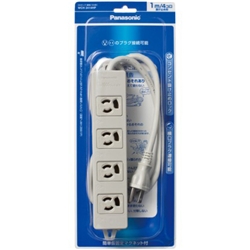 OAタップ（接地15A形）（4コ口・グレー）（1mコード付）（マグネット付）