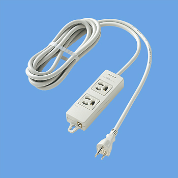 OAタップ(接地15A抜け止め形)(2コ口・グレー)(3mコード付)(マグネット付)