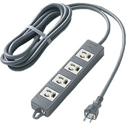 OAタップ（接地15A抜け止め形）（4コ口・ブラック）（3mコード付）（マグネット付）