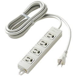 OAタップ（接地15A抜け止め形）（4コ口・グレー）（3mコード付）（マグネット付）