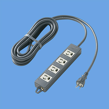 OAタップ(接地15A抜け止め形)(4コ口・ブラック)(5mコード付)(マグネット付)