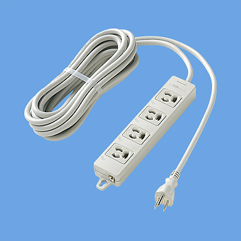 OAタップ（接地15A抜け止め形）（4コ口・グレー）（5mコード付）（マグネット付）