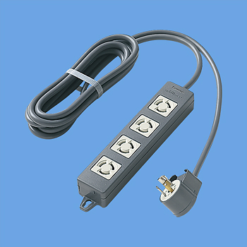 OAタップ(接地15A引掛形)(4コ口・ブラック)(3mコード付)(マグネット付)