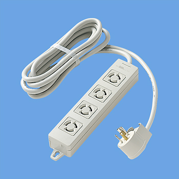 OAタップ(接地15A引掛形)(4コ口・グレー)(3mコード付)(マグネット付)