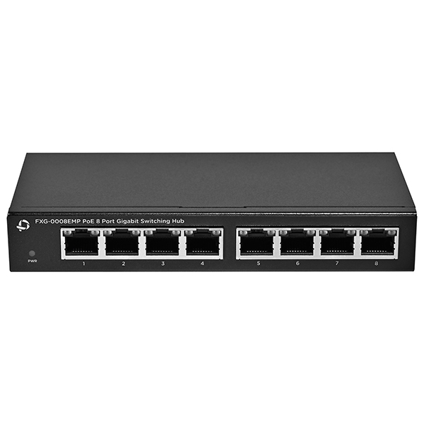 PoE対応 8ポート ギガビットスイッチングハブ 8ポートPoE給電対応 10/100/1000Mbps