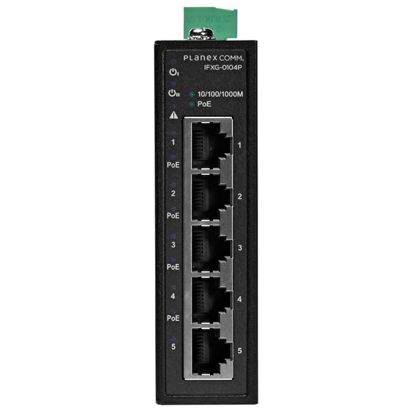 5ポート 1000BASE-T 産業用アンマネージドPoEスイッチ