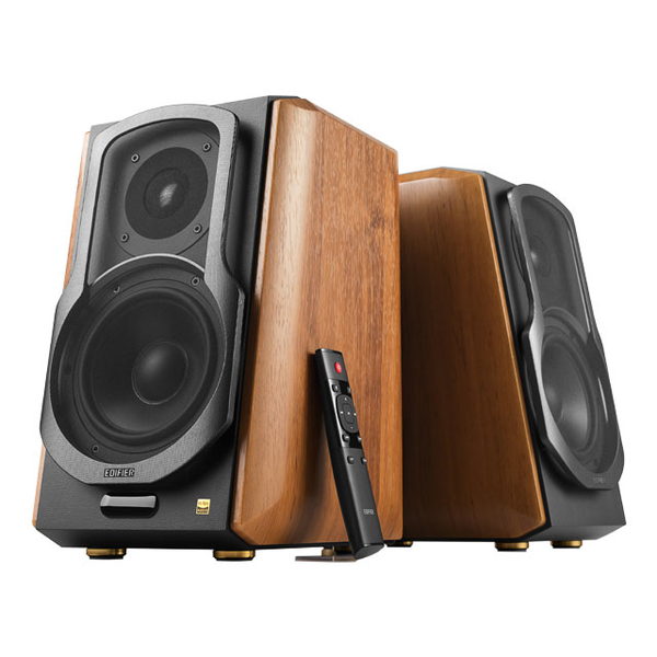 Edifier 2.0 パワードブックシェルフ スピーカー （ブラウン）