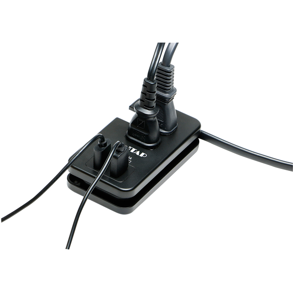 USB給電2ポート電源タップ3個口搭載OAタップ「Unitap」 （ブラック）