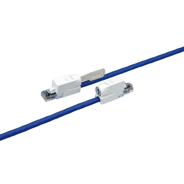 CAT6対応 鍵付きLANケーブル 5m （ブルー）