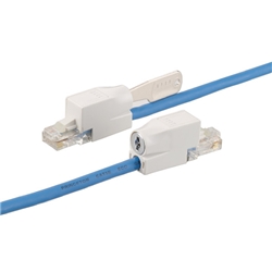 鍵付LANケーブル(5m) ブルー