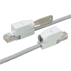 鍵付LANケーブル(3m) ライトグレー